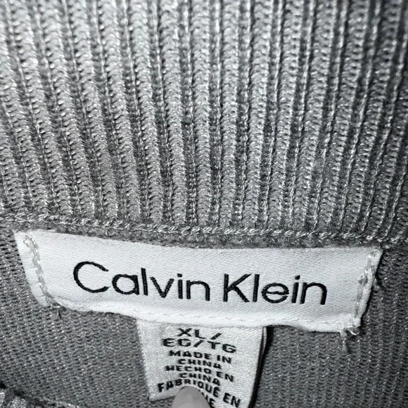 Calvin Klein Gray Mock Neck Button Shoulder Sweater XL - Picture 4 of 4